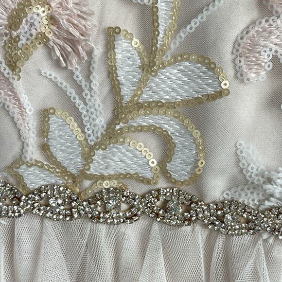 Rare Editions Lace Sequins Tulle Formal Dress Dance Bridal Flower Girl Gown 16 - Picture 5 of 15